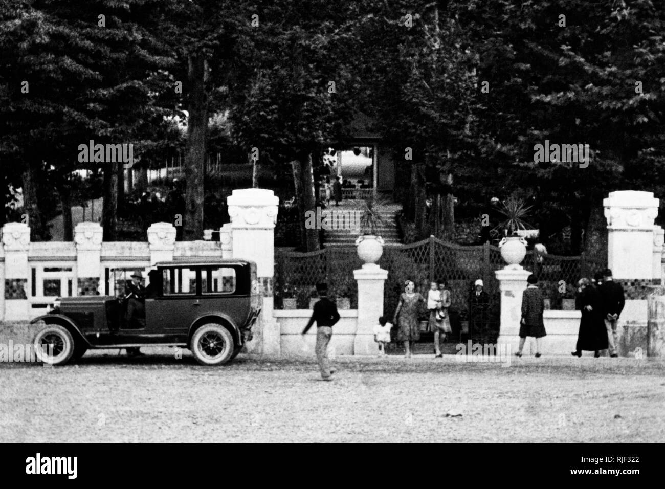 Parco delle fonti termali, chianciano terme, Toscana, Italia, 1920-30 Foto Stock