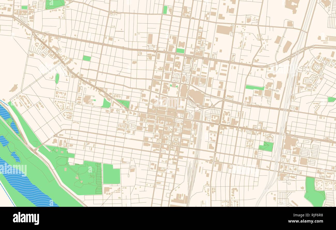 Albuquerque New Mexico mappa stampabile estratto. Questo vettore streetmap di Albuquerque è realizzato per una infografica e progetti di stampa. Illustrazione Vettoriale