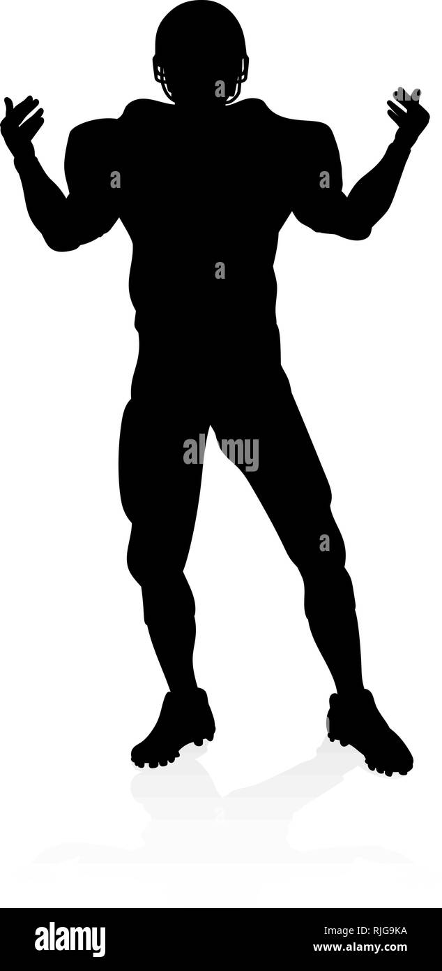 Silhouette giocatore di football americano Illustrazione Vettoriale