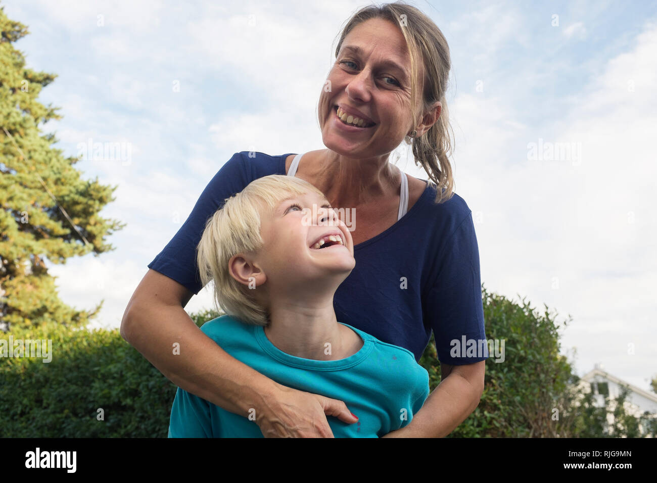 Madre con il figlio Foto Stock