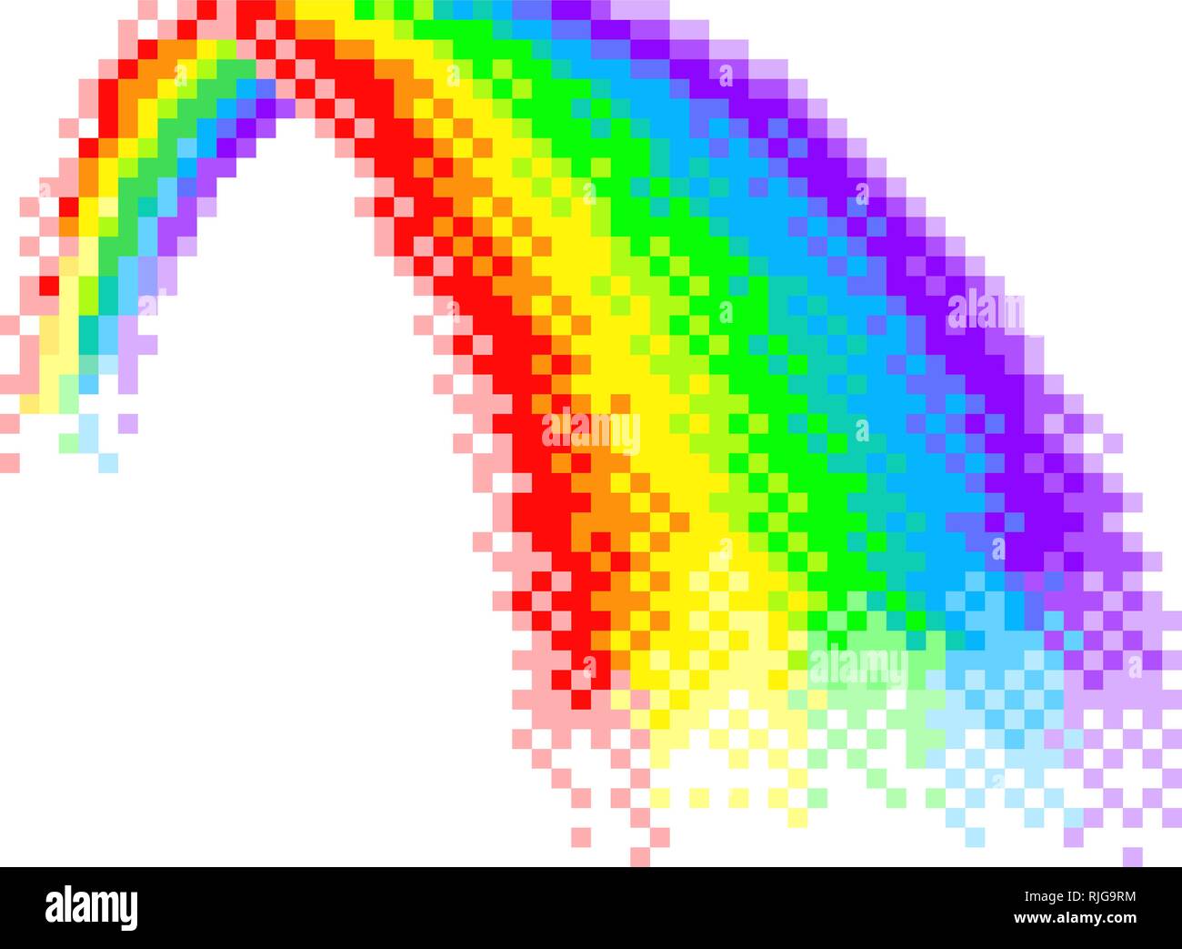 Rainbow arte pixel a 8 bit video Arcade Game Icona Illustrazione Vettoriale
