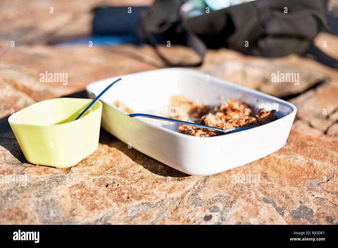 Il cibo sulla roccia Foto Stock