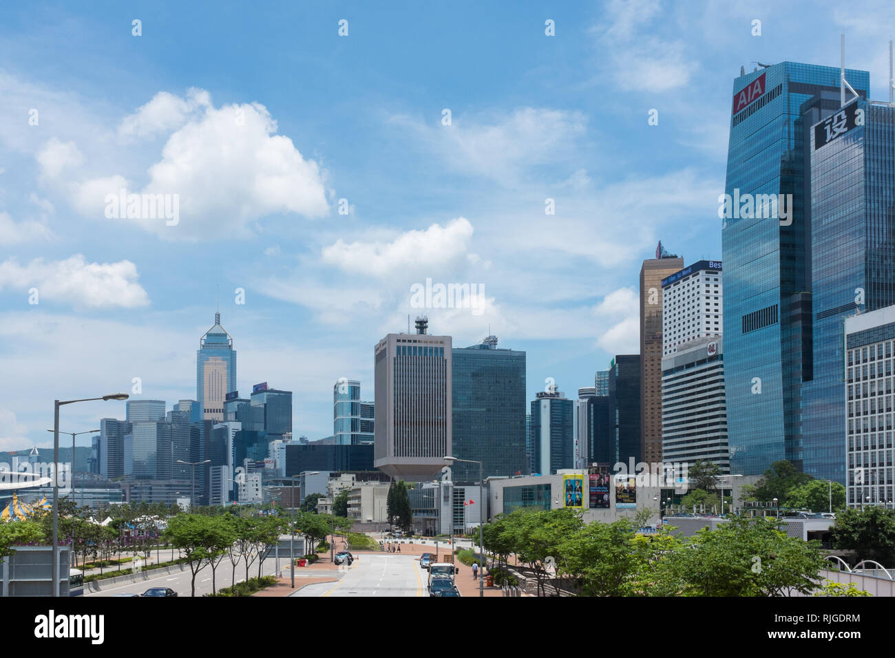 Alto e moderno ufficio blocchi di Hong Kong per il distretto centrale Foto Stock