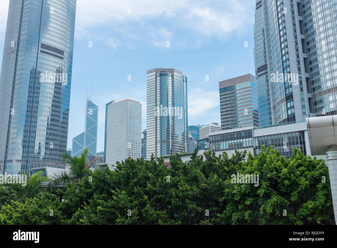 Alto e moderno ufficio blocchi di Hong Kong per il distretto centrale Foto Stock