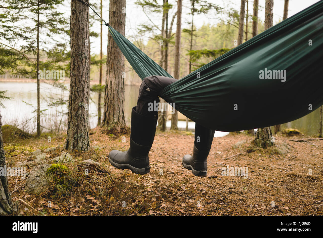 Persona relax su amaca Foto Stock