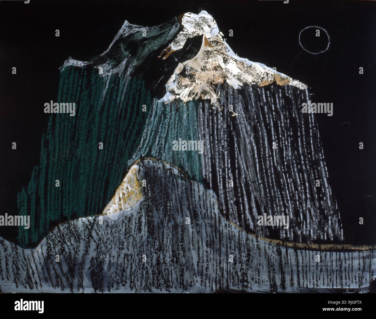 Untitled pittura 1975; da Edgar (Erhard) Jene (1904 - 1984);Tedesco-francese pittore e artista grafico e surrealista. Foto Stock