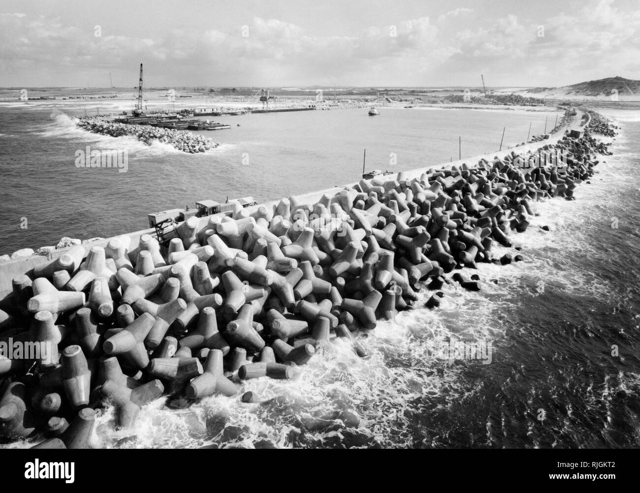 Medio Oriente, Israele, Ashdod, vista del porto, 1963 Foto Stock