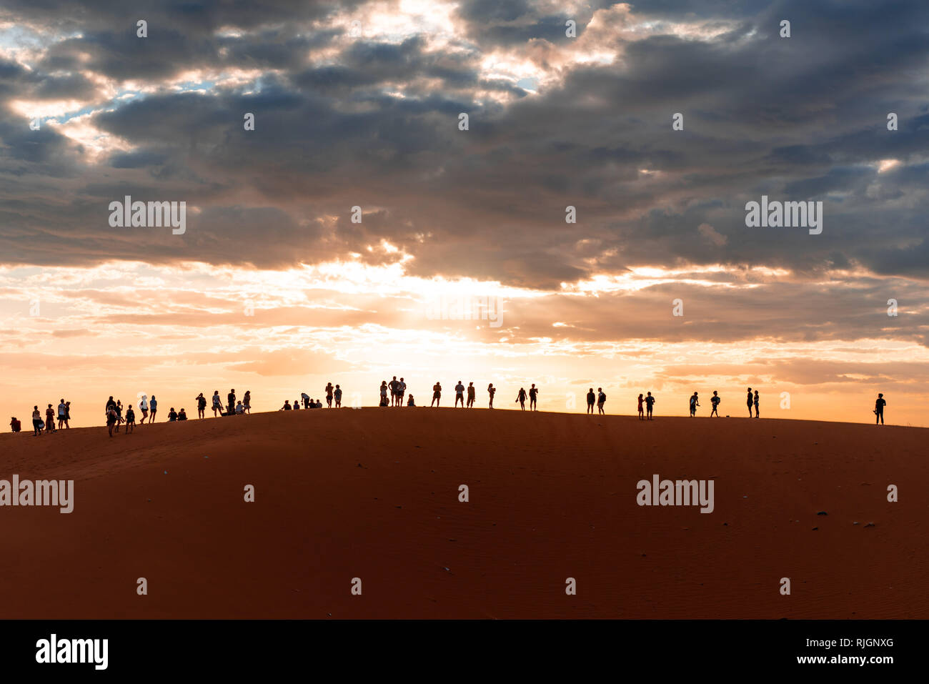 Le dune di sabbia rossa in Mui ne, il Vietnam è popolare destinazione di viaggio con la lunga linea di costa. Foto Stock