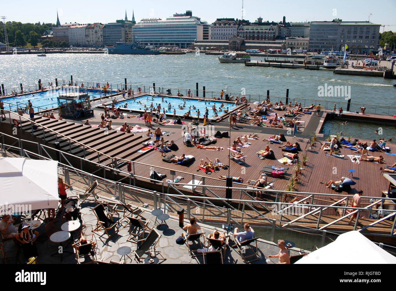 Allas mare Piscina, Hafen, Helsinki (nur fuer redaktionelle Verwendung. Keine Werbung. Referenzdatenbank: http://www.360-berlin.de. © Jens Knappe. Bildq Foto Stock