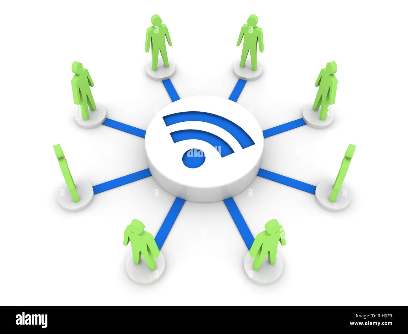 Accesso wireless a Internet. Conferenza online. Concetto 3D'illustrazione. Foto Stock