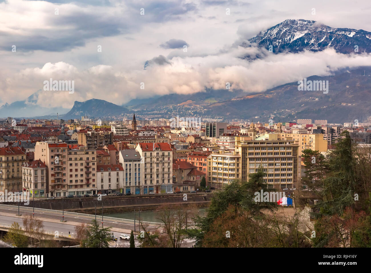 Vecchia città di Grenoble, Francia Foto Stock