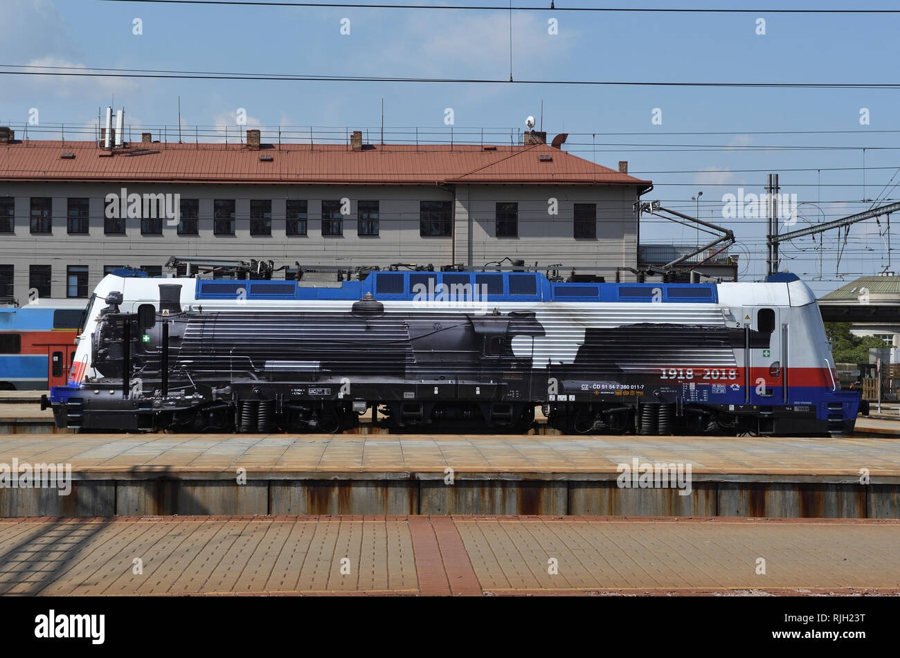 Classe 380 locomotore elettrico;Praga stazione principale;Repubblica ceca Foto Stock