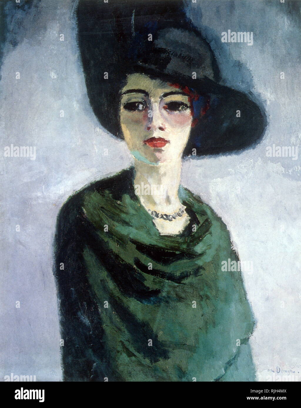 La donna in un black hat" 1908; Olio su tela, di Kees van Dongen (1877 - 1968); Dutch-French pittore, che era uno dei principali Fauves Foto Stock