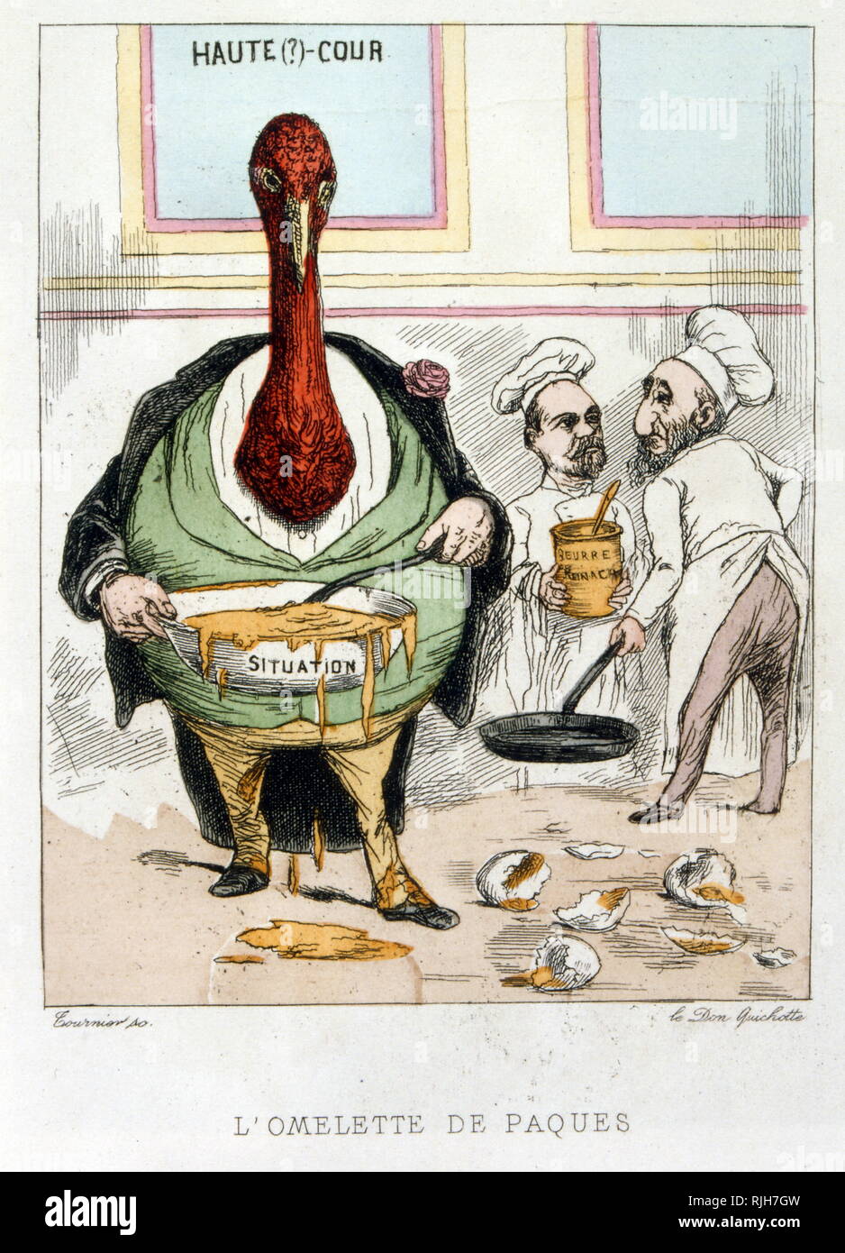 Cartoon politico satirising statista francese Jules Ferry (1832 - 1893) Foto Stock