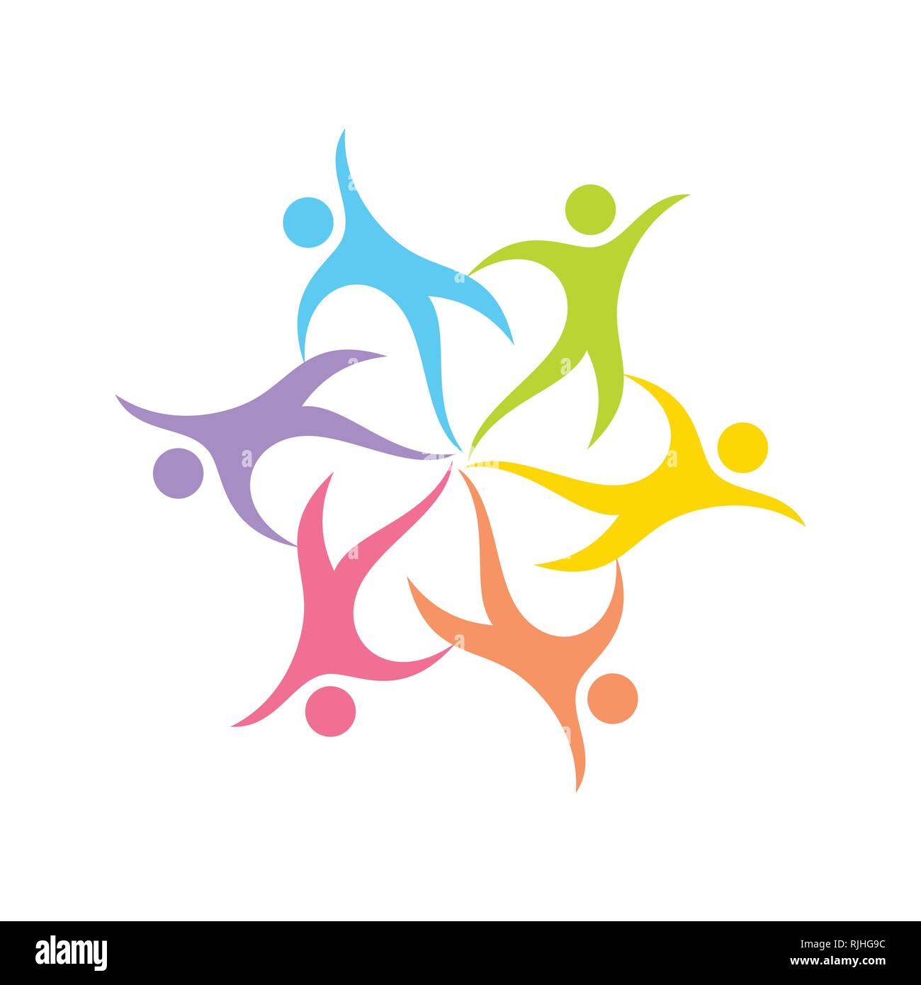 Cerchio della Danza forma geometrica simbolo vettore Logo grafico del modello di progettazione Illustrazione Vettoriale