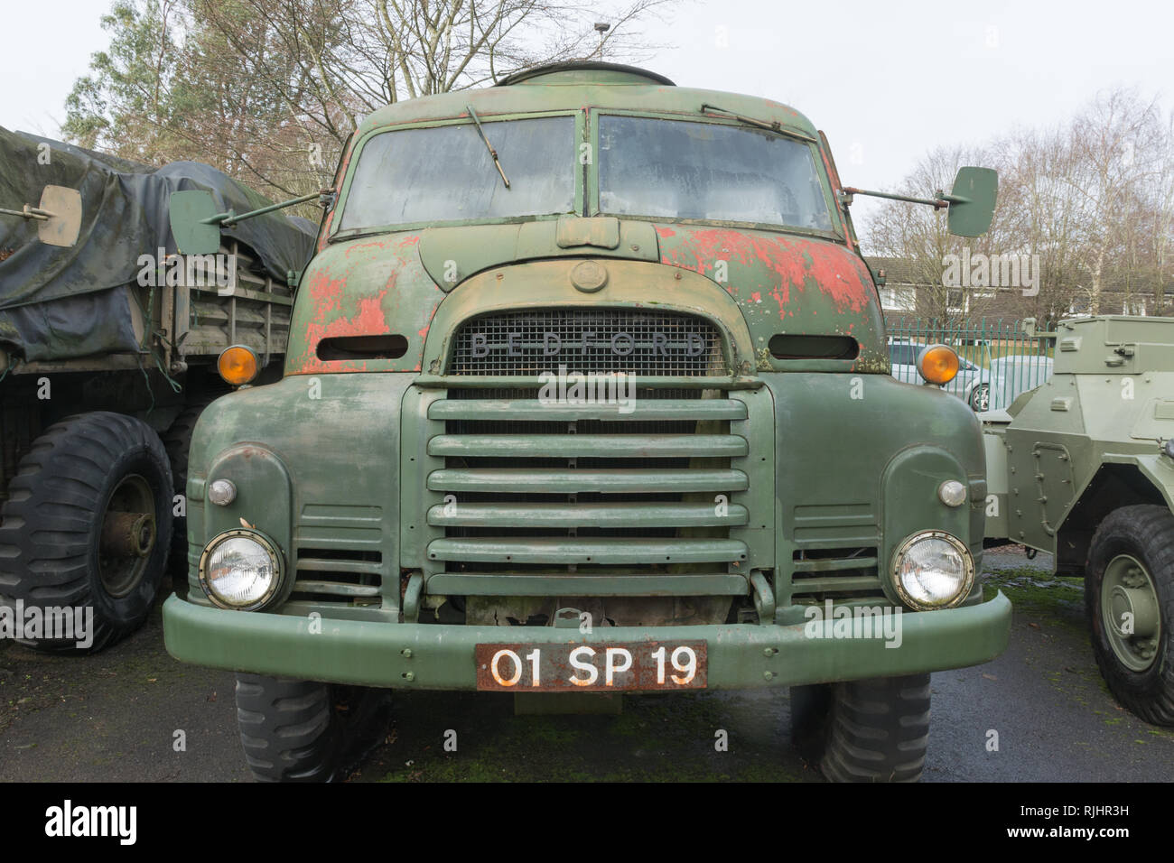 Bedford RL, 1963, un militare inglese medio di autocarri o camion, ad Aldershot Military Museum in Hampshire, Regno Unito Foto Stock