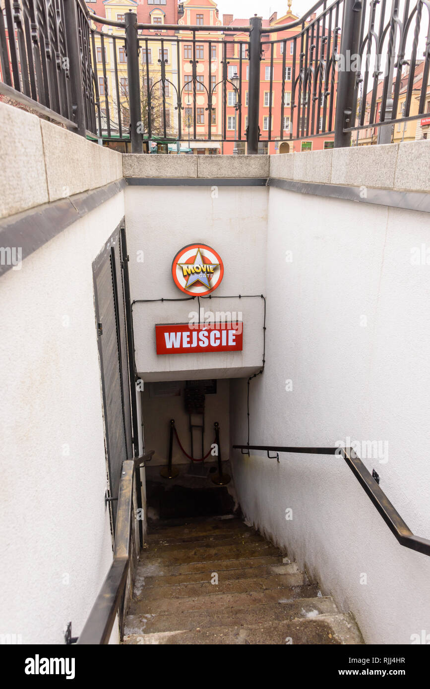 Ingresso alla porta di filmato movie museum, Wrocław, Wroclaw, Wroklaw, Polonia Foto Stock