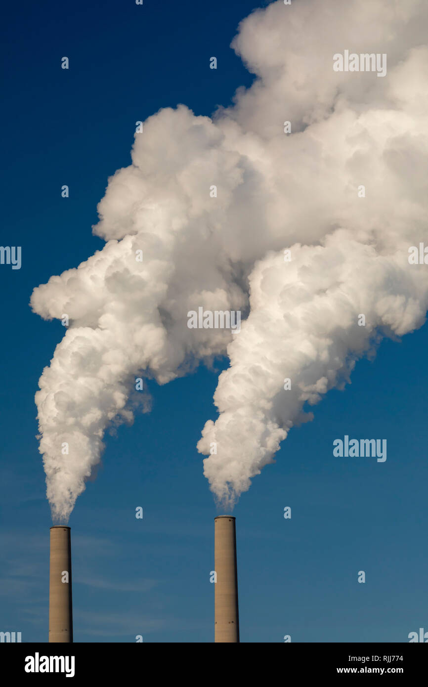 Marine City, Michigan - DTE Energy's Belle fiume impianto alimentato a carbone. Foto Stock