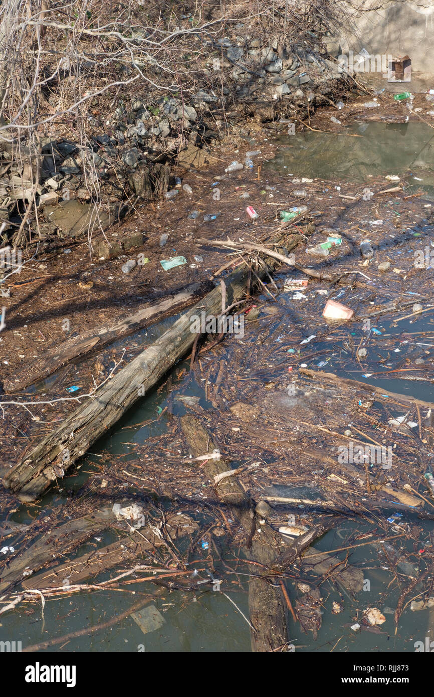 Inquinamento di plastica Foto Stock