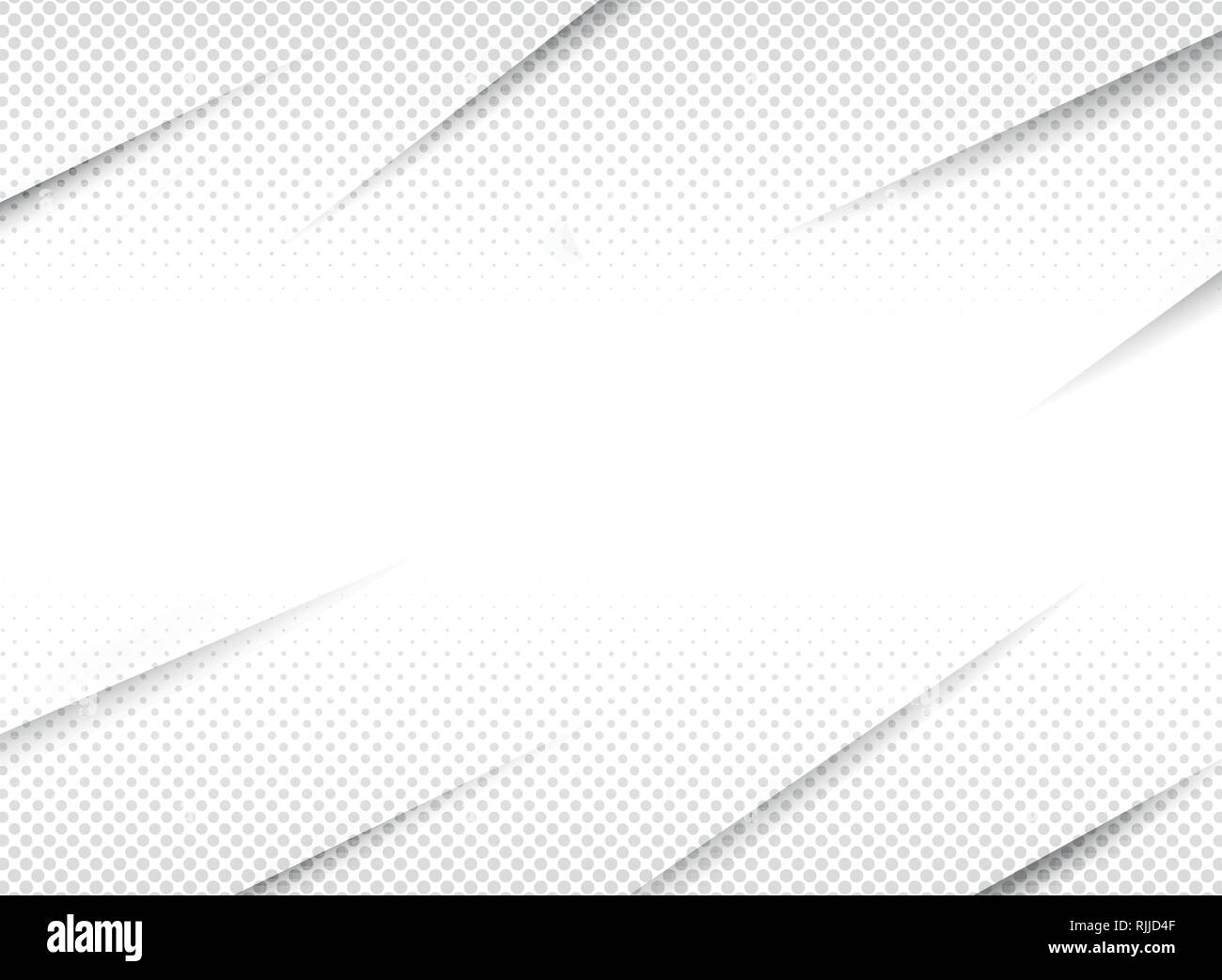 Abstract halftone background di gradiente di bianco e grigio stile. Decorare con il taglio di ombra sulla carta trasparente. È possibile utilizzare per creare poster, layout opuscolo, Illustrazione Vettoriale