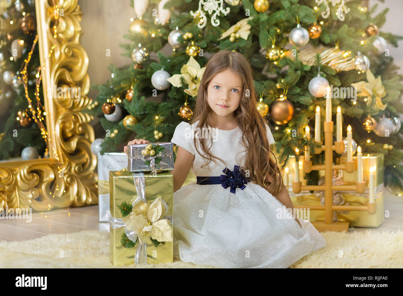 Immagini Di Natale Ragazze.Ritratto Di Due Ragazze Giovani Suore Vicino Al Bianco Verde Albero Di Natale Le Ragazze In Splendidi Abiti Da Sera Abiti Nel Nuovo Anno Fantastico Unico Foto Stock Alamy