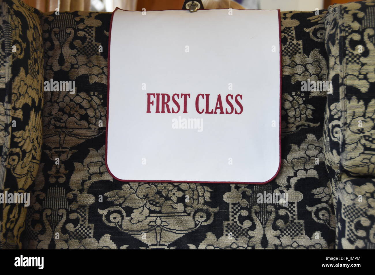 Prima classe di viaggio ferroviario sul servizio Settle-Carlisle. Foto Stock