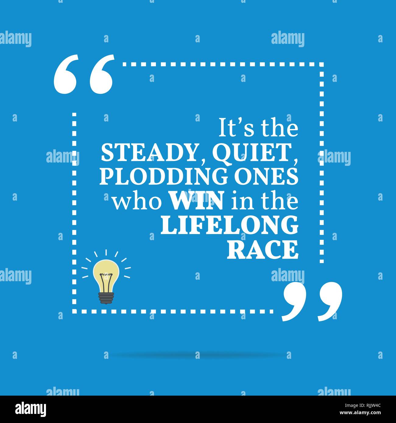 Di ispirazione preventivo motivazionali. È la costante, tranquilla, plodding quelli che vincere la gara permanente. Semplice design alla moda. Illustrazione Vettoriale