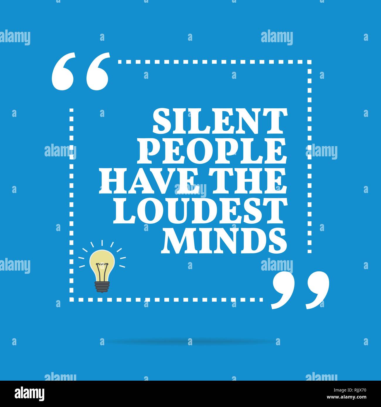 Di ispirazione preventivo motivazionali. In silenzio le persone hanno il livello più alto della mente. Semplice design alla moda. Illustrazione Vettoriale