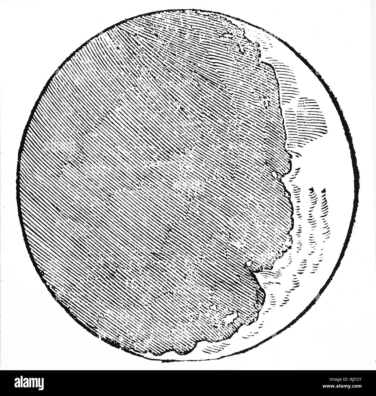 Galileo è il disegno di una mezzaluna. Galileo Galilei (1564-1642) un italiano polymath, fisico, filosofo, matematico e astronomo. Risalenti al XVII secolo Foto Stock