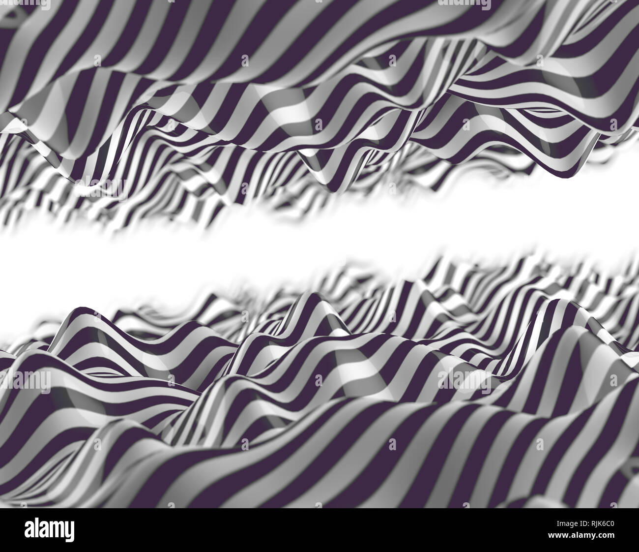 Illustrazione 3d di sfondo astratto a strisce e geometrico, onde e linee Sfondo, stile retro Foto Stock