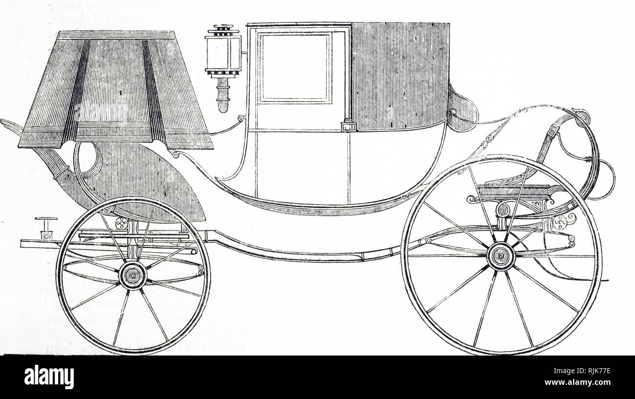 Una incisione raffigurante una città chariot. Datata del XIX secolo Foto Stock