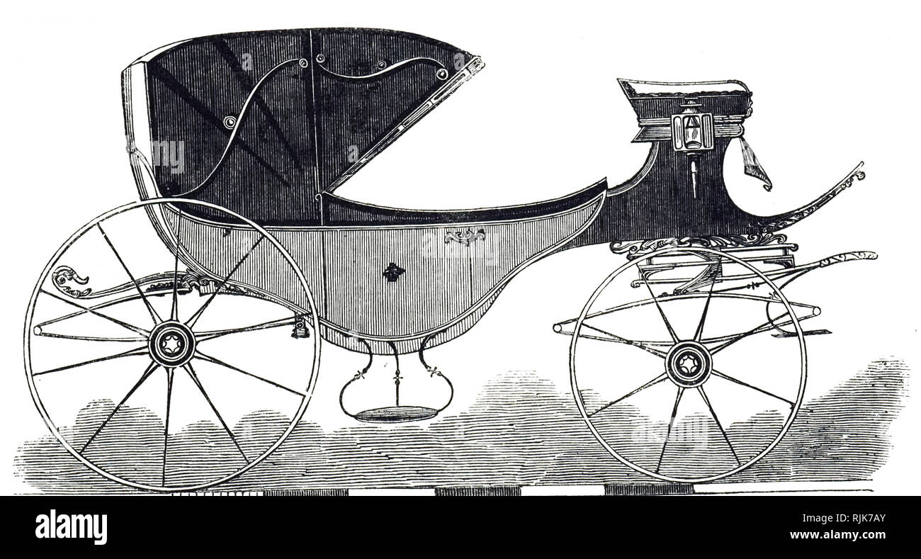 Una incisione raffigurante un carrello Amempton da Edward Kesterton su Longacre - mostrato nella grande mostra. Datata del XIX secolo Foto Stock