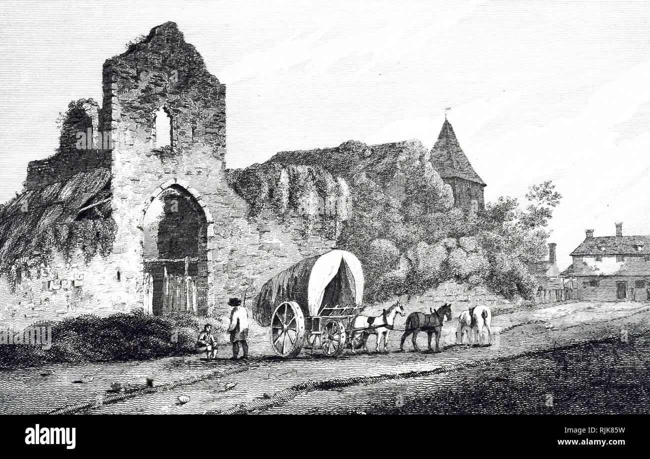 Una incisione raffigurante un carter e carro. Illustrato da Frederick Wilton Litchfield Stockdale (1780-1850) un inglese un topografo e illustrator. Datata del XIX secolo Foto Stock