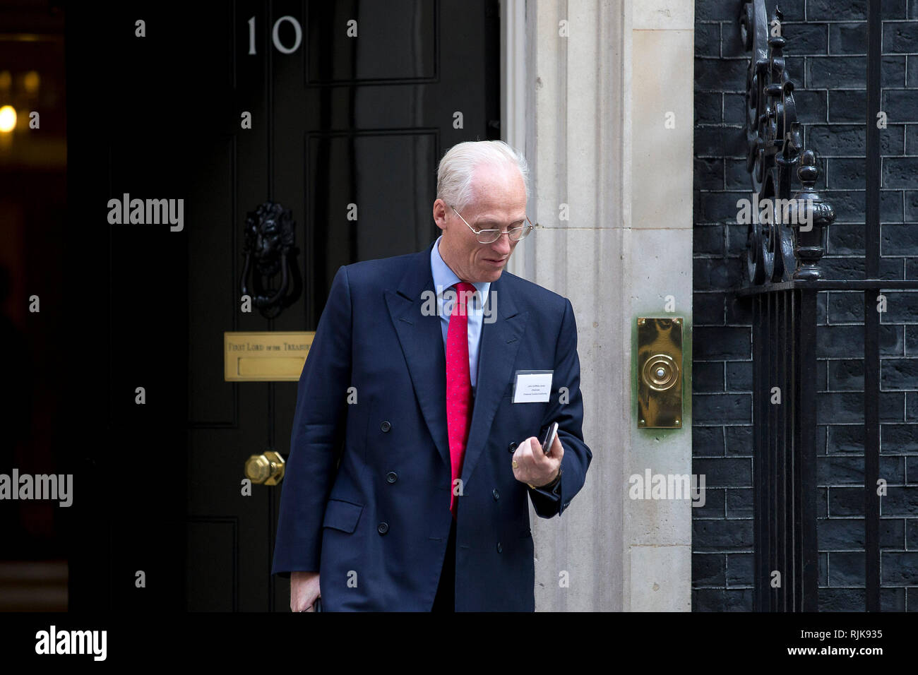 John Griffith-Jones, presidente del comportamento finanziario competente, foglie 10 di Downing Street a Londra Foto Stock