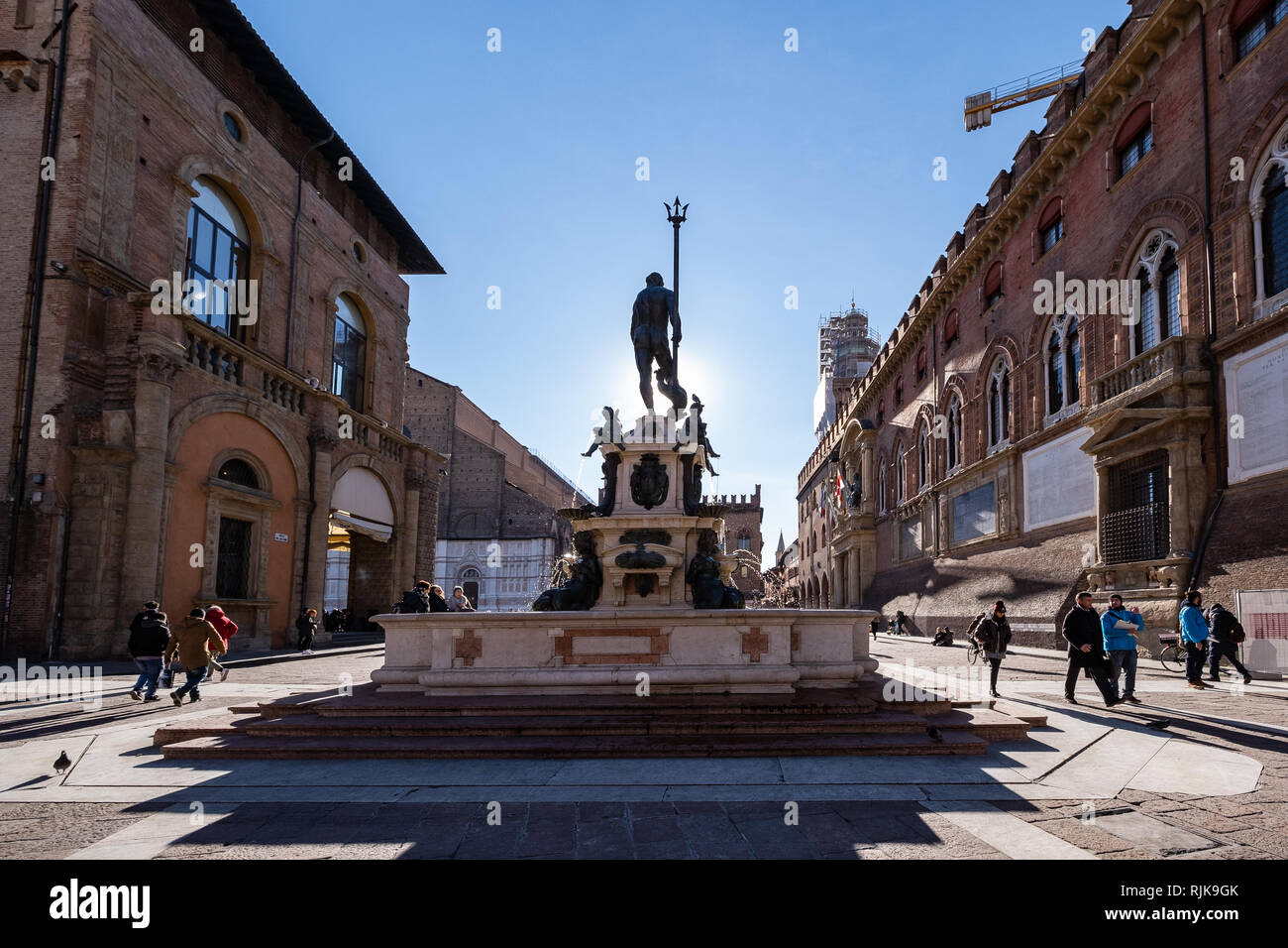 Piazza del Nettuno, Bologna Foto Stock