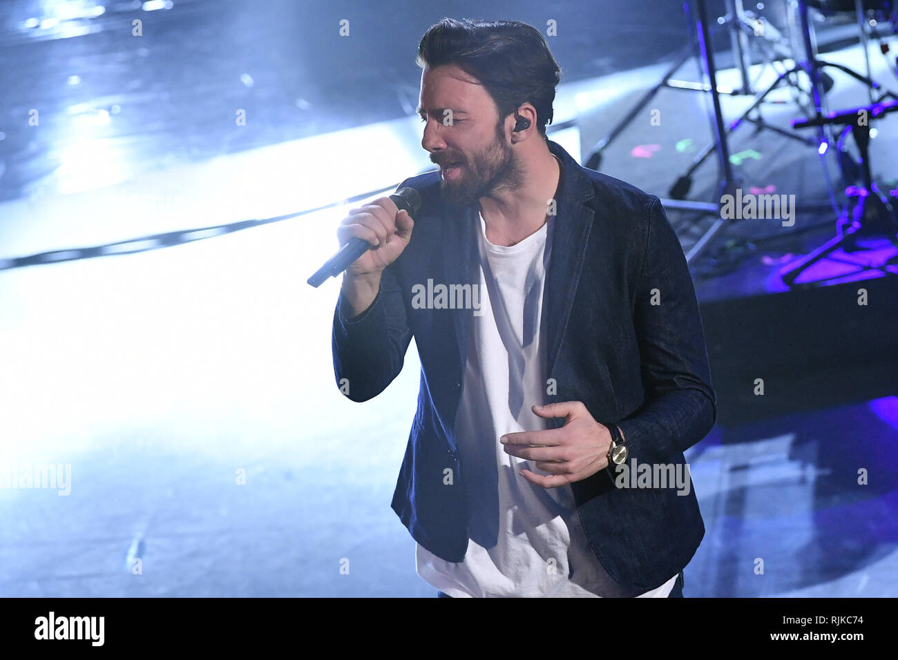 Foto di Matteo Raser/LaPresse 06 Febbraio 2019 Sanremo, Italia Spettacolo Festival di Sanremo 2019, seconda serata nella foto: Ex otago &#x2013; solo una canzone Foto Matteo Raser/LaPresse Febbraio 06th, 2019 Sanremo, Italia Entertainment Festival di Sanremo 2019, seconda serata nella foto: Ex otago &#x2013; solo una canzone Foto Stock