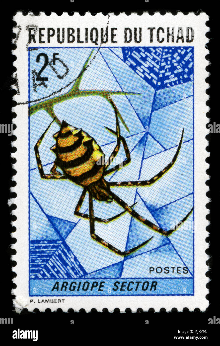 Con timbro postale timbro dal Ciad nella serie di insetti rilasciati nel 1972 Foto Stock