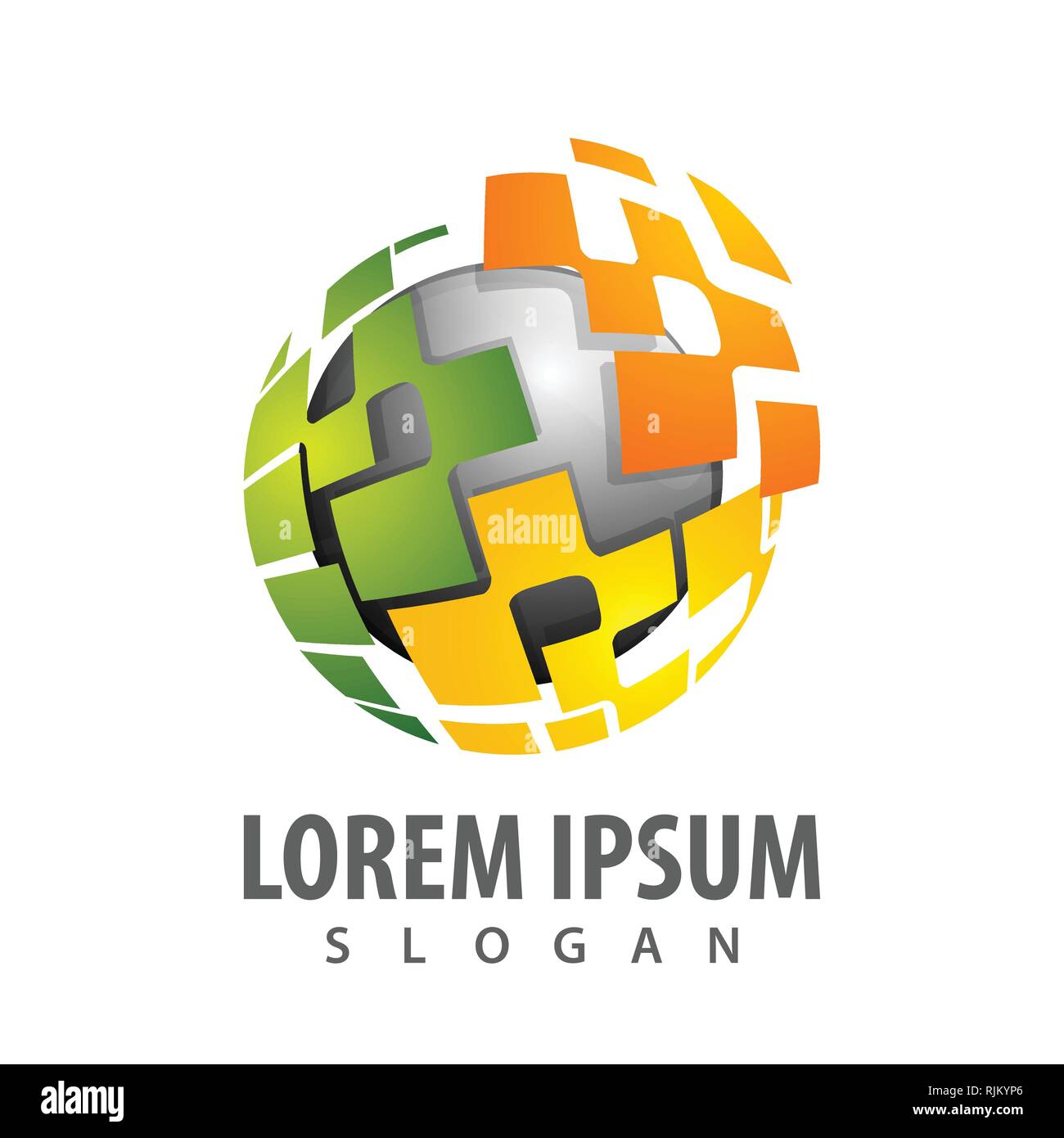 Digital logo sfera concept design. Simbolo grafico elemento di modello di vettore Illustrazione Vettoriale