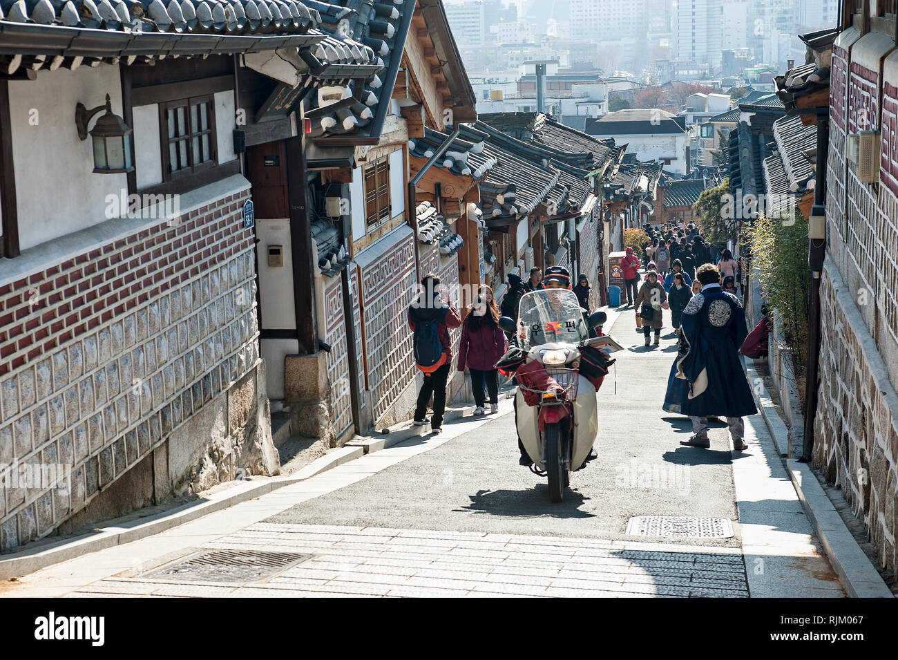 Il villaggio di Bukchon Hanok, Seoul, Corea del Sud Foto Stock