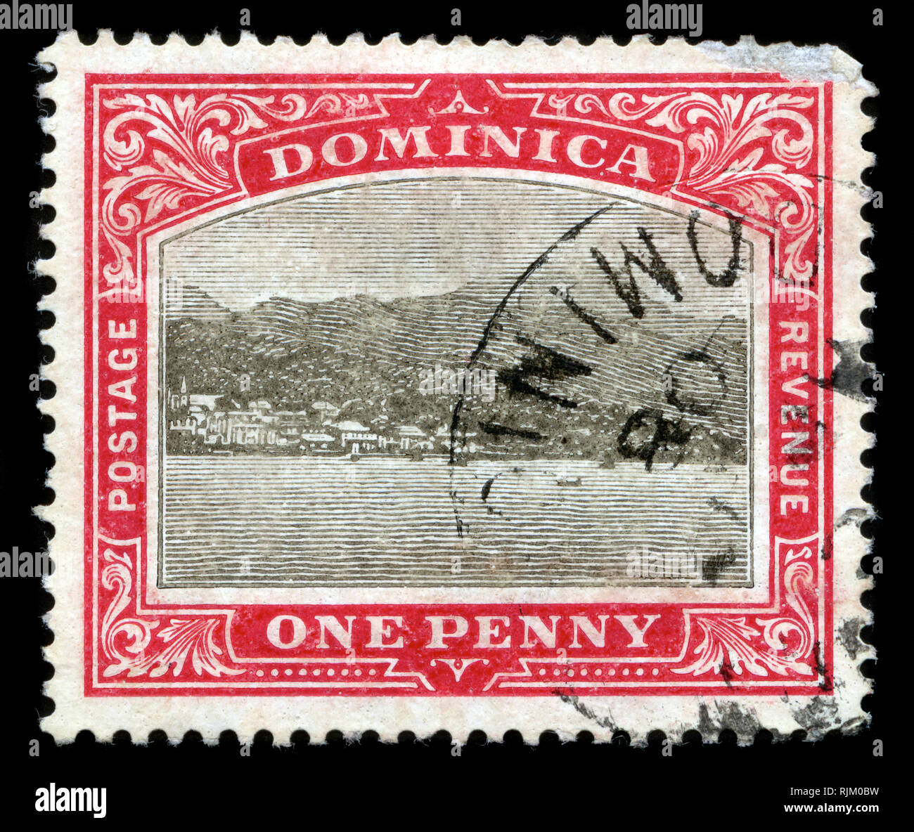 Francobollo da Dominica nella guarnizione della colonia serie emesse nel 1907 Foto Stock
