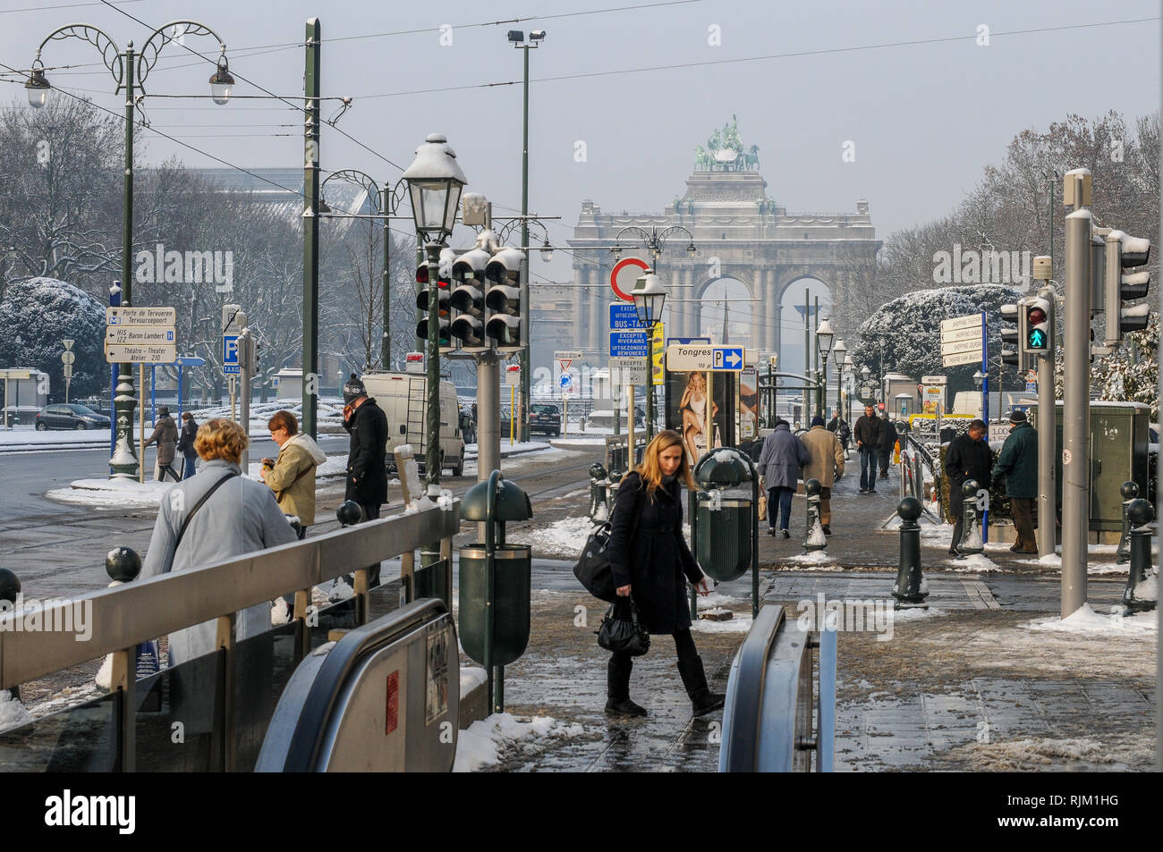 Merode stazione della metropolitana, Tervueren avenue, Bruxelles, Belgio Foto Stock