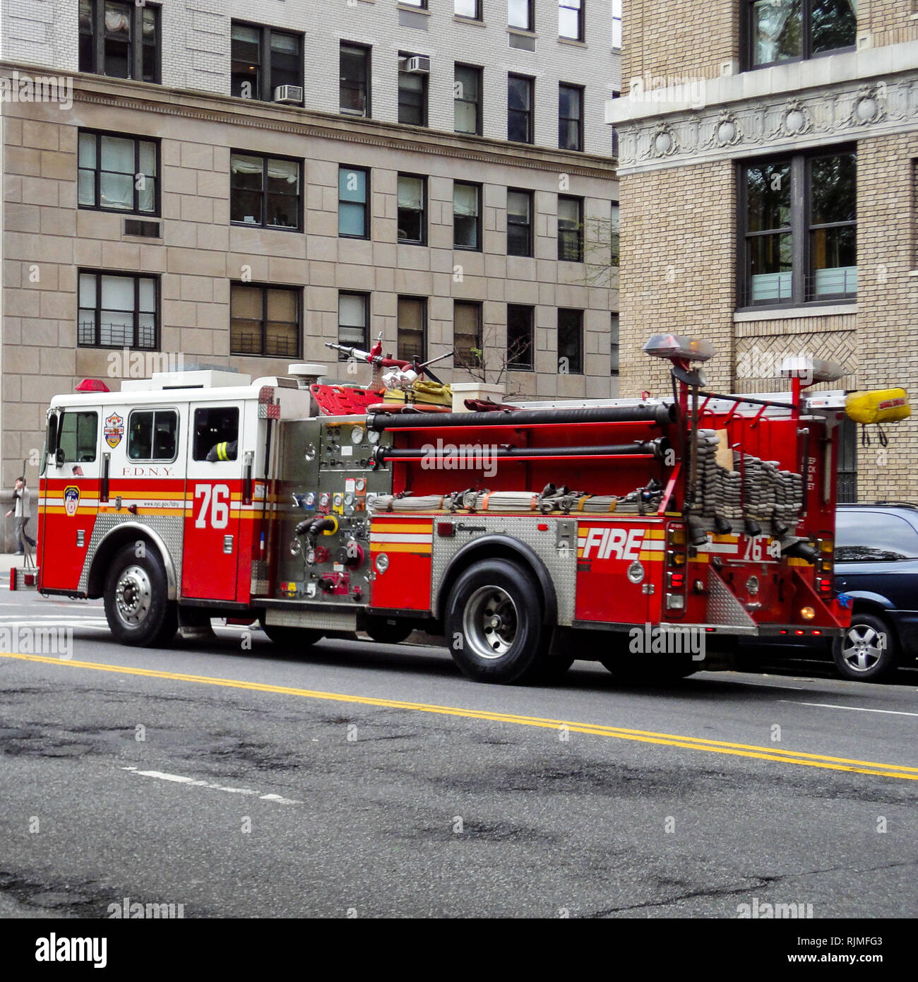 Veicolo Fire-Department, NYFD, New York, Stati Uniti d'America Foto Stock
