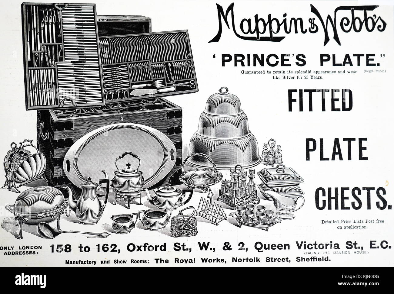 Illustrazione che mostra la pubblicità per Ellington & Co Ltd 1895 Foto Stock