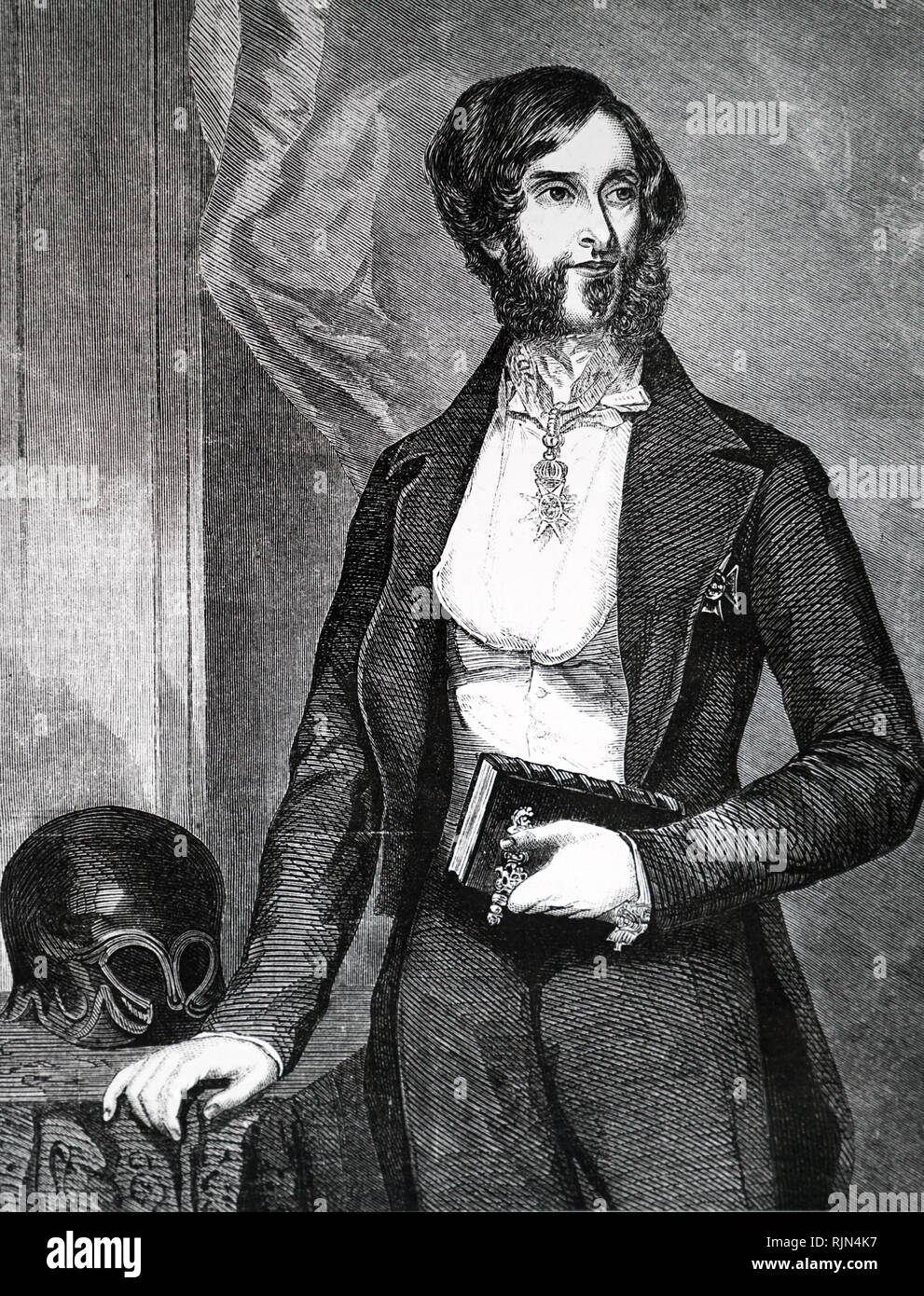 Illustrazione che mostra Albert Denison , primo barone Londesborough, (1805 - 1860); liberale britannico partito politico e diplomatico, noto come Signore Albert Conyngham dal 1816-49. Foto Stock