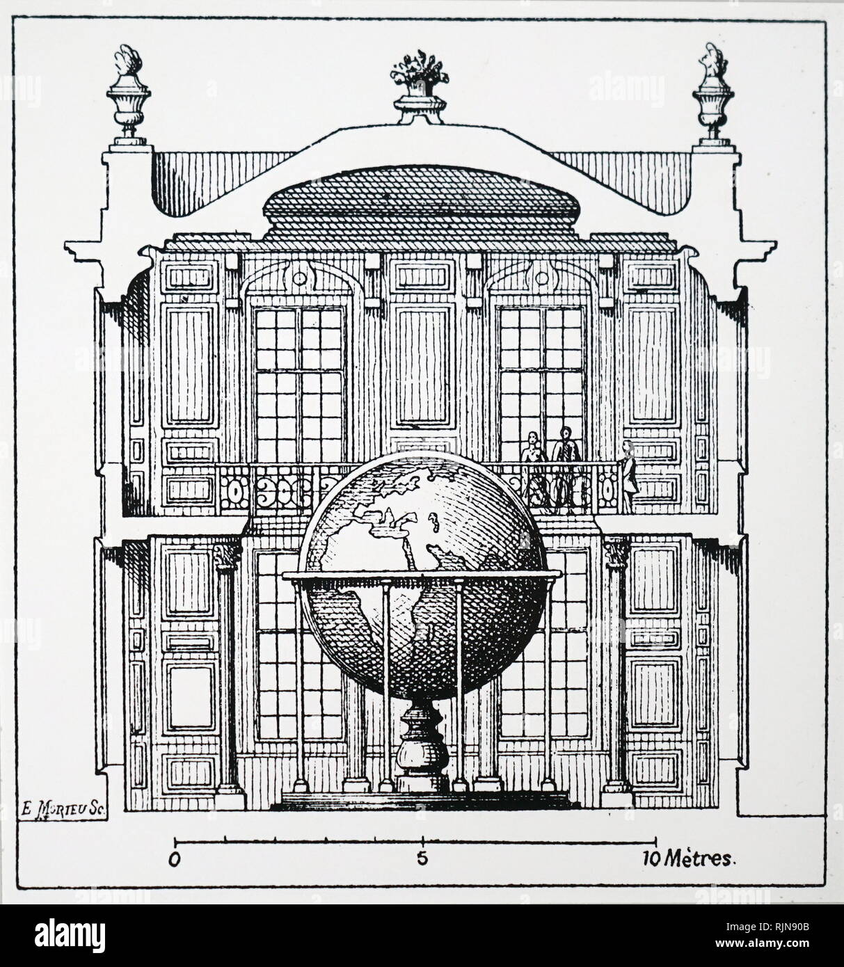 Un modello di mondo costruito in Champs de Mars durante il regno di Luigi XIV (1638-1715). Datata del XIX secolo Foto Stock