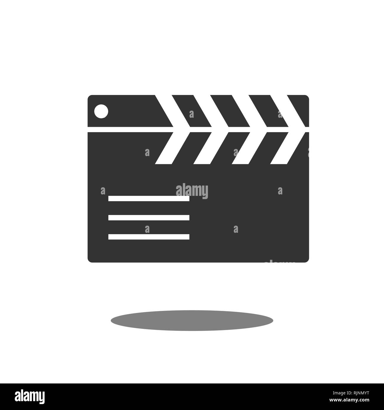 Cinema clapperboard icona stile piatto. Vettore elemento di design Illustrazione Vettoriale