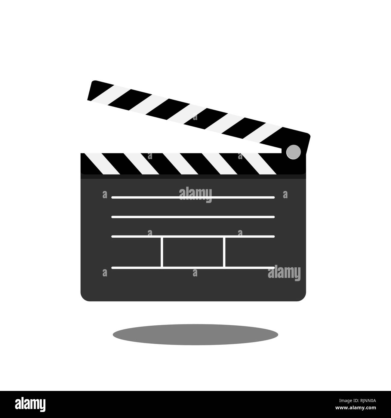 Cinema clapperboard icona stile piatto. Vettore elemento di design Illustrazione Vettoriale