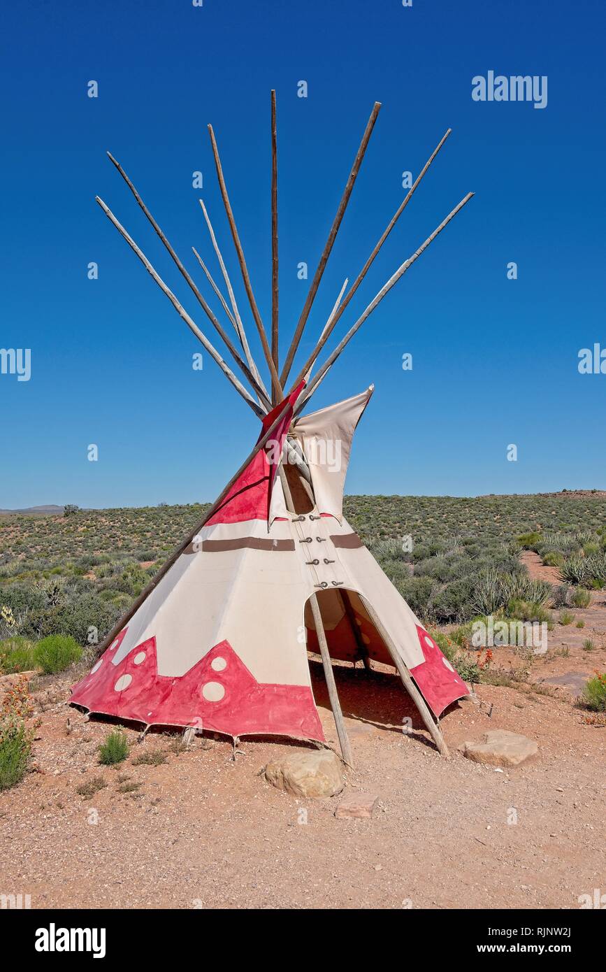 Teepee Hualapai si siede nella prateria del Grand Canyon Foto Stock