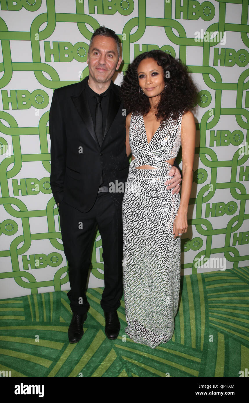 HBO ufficiale di Golden Globe Awards dopo essere partito con: Ol Parker, Thandie Newton dove: Beverly Hills, in California, negli Stati Uniti quando: 06 Gen 2019 Credit: FayesVision/WENN.com Foto Stock