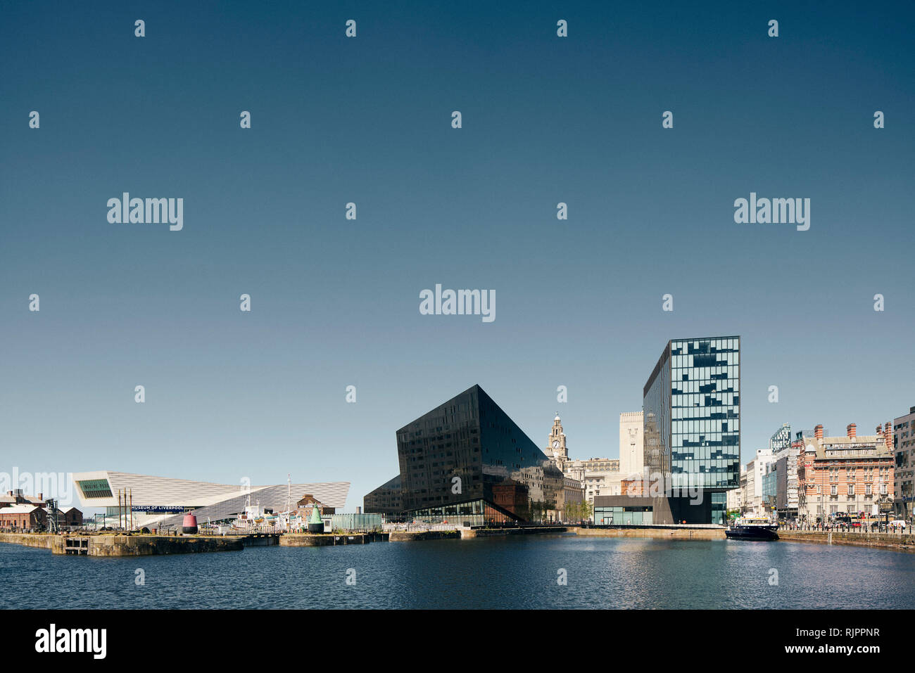 Museo di Liverpool, Tre Grazie, Royal Albert Dock, l'isola di Mann, Liverpool, Regno Unito Foto Stock